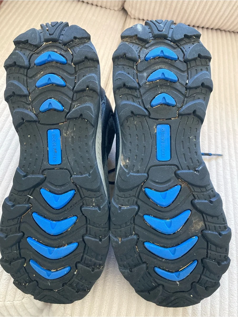 Eddie Bauer Men's Grey and Blue Red Lodge Waterproof Hiking Boots - size 8.5